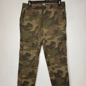 Sonoma Boys Green Camouflage Cargo Pants, Size Small Tapered